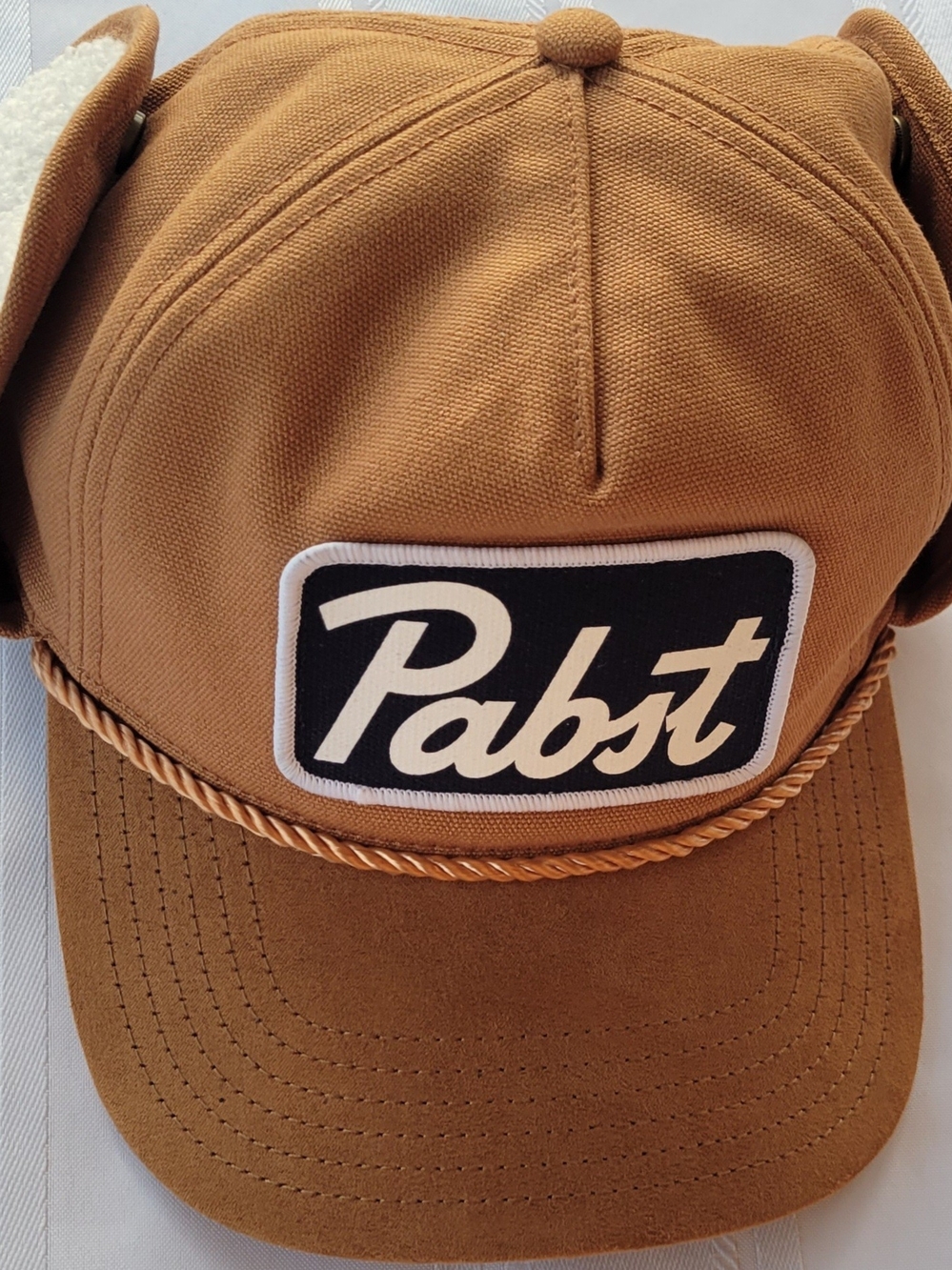 Men Bioworld Pabst Patch Rope-Trim Brown Cap